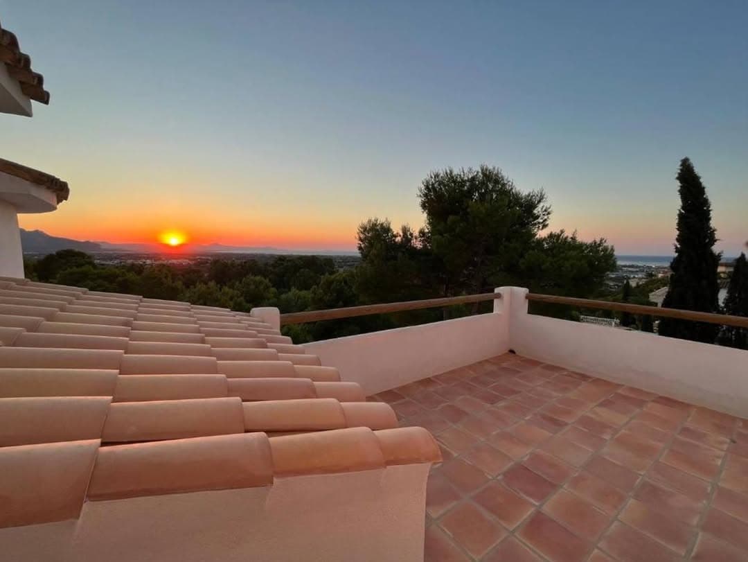Rooftop terrace at sunset